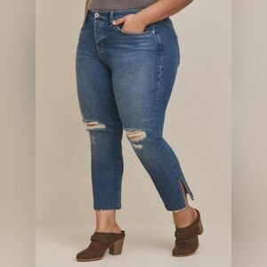 Torrid Straight Classic Denim High-Rise Studded Jean size 16R